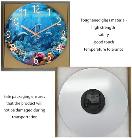 XFM Tropical Dolphin Wall Clock 14 Inch Blue Ocean - Image 6
