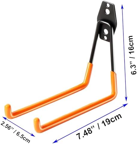 2 Pack Heavy Duty Wall Hook for Hanging, Garage Tool Organizer Wall Mount - Image 3