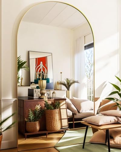 KOMCOTE Full Length Floor Mirror, 82x42 Inch Oversized Arched Standing Mirror - Image 2