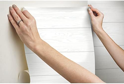 RoomMates White 3D Textured Shiplap Peel and Stick Wallpaper - Image 6