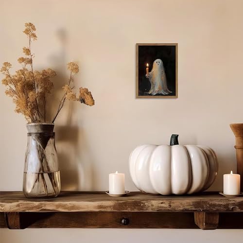 Framed Vintage Halloween Ghost Wall Art, Cute Spooky Ghost - Image 7