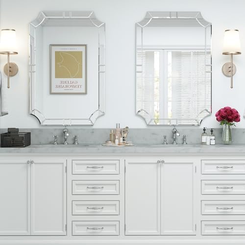 Chende Large Decorative Mirror for Decor, Unique Scalloped Corner, Hang - Image 6