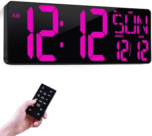 Digital Wall Clock Large Display: 16.5" LED Digital Clock by Unknown