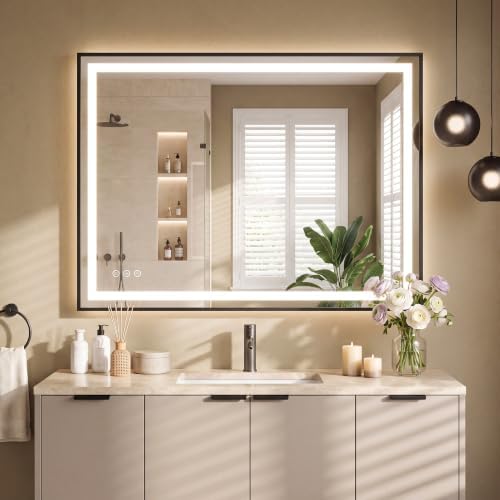 40''x30'' Backlit Mirror + Front Lit Bathroom Wall Rectangular - Image 2