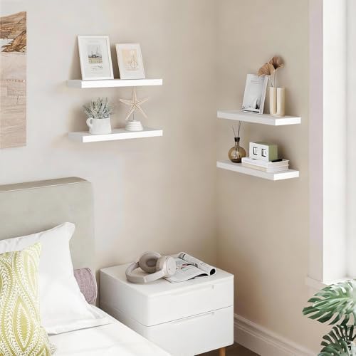 BAYKA White Floating Shelves 15.7in, Wall Mounted - Image 2