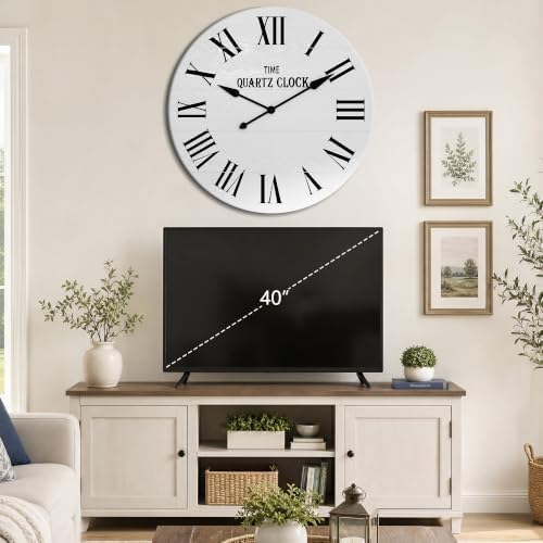 ARTPOWER 35.5" Extra Large Giant Farmhouse Wall Clock - Image 4