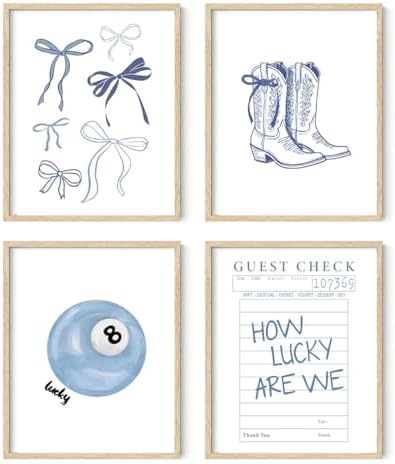 XYDEG Blue Bow Bedroom Decor, Coastal Granddaughter Wall Art Prints, Cowgirl by Unknown
