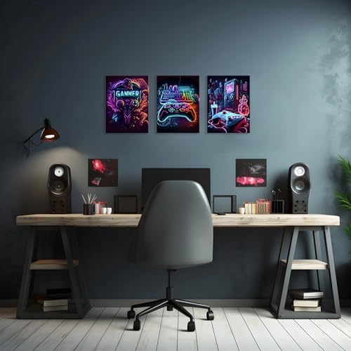Gaming Room Decor-Video Gaming Theme Wall Art Framed, Gaming Wall Decor Video - Image 2