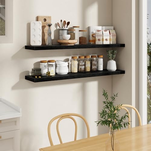 55 Inch Long Floating Shelves for Wall Set of 2, 55x9.3 Large Floating Shelf - Image 2