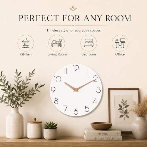 cicininc 8 Inch Battery Operated Wall Clock, Silent Analog - Image 2