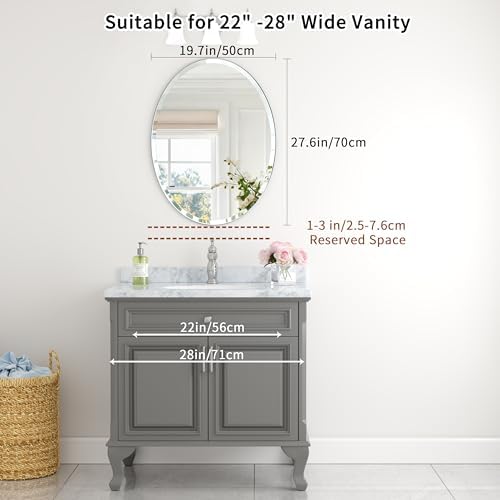 20x28 Inch Bathroom Mirrors for Over Sink, Frameless Mirrors for Wall - Image 5