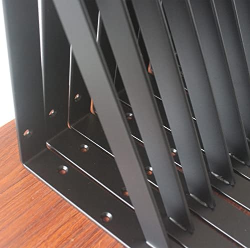 4 Pack L10 x H 8" Black Heavy Duty Shelf Brackets - Image 5