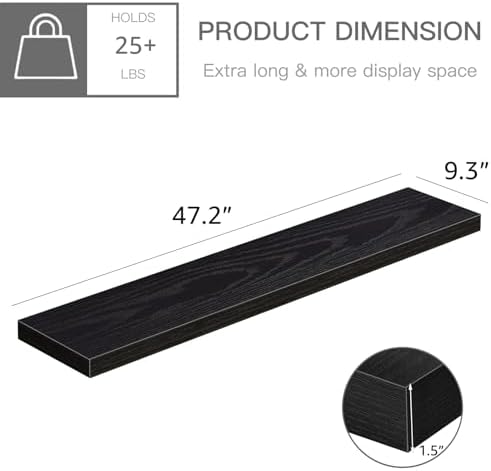 QEEIG Extra Long Floating Shelves - Image 3