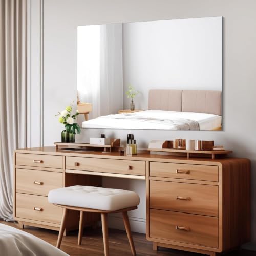 CILIBER Frameless Mirror, 30x40 Inch Rectangle Vanity Mirror - Image 2