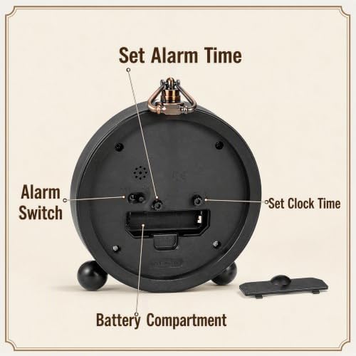 Pumtus 2 Pack Vintage Alarm Clocks - Image 3