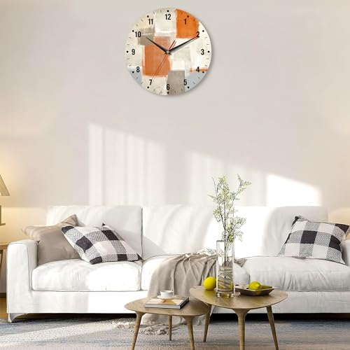 SPUNKER Clocks for Living Room, Abstract Painting Round Clock Silent - Image 6