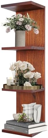 4 Tier Wall Shelf Unit, Vertical Column Floating Storage Home Decor Organizer by Unknown