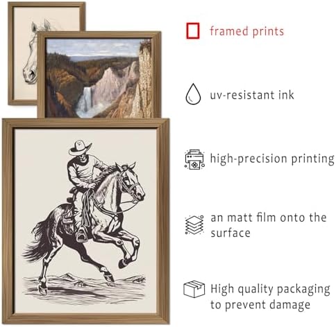 ANERZA 16 PCS Framed Western Wall Art Decor, Southwestern Gallery Wall Frame - Image 3