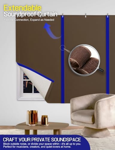 JaneTech Soundproof Curtains for Bedroom, Studio & Home Office, Sound Dampening - Image 3