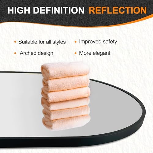 Delma 36x24 Black Oval Bathroom Mirror - Image 6