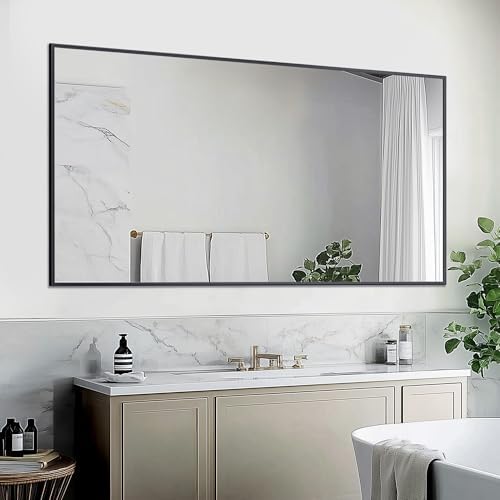Antok 55x30 Black Metal Framed Bathroom Mirror, Wall Mirror - Image 2