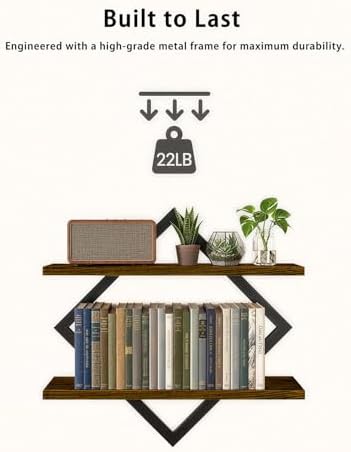 Floating Shelves for Wall, Rustic Brown - Image 6