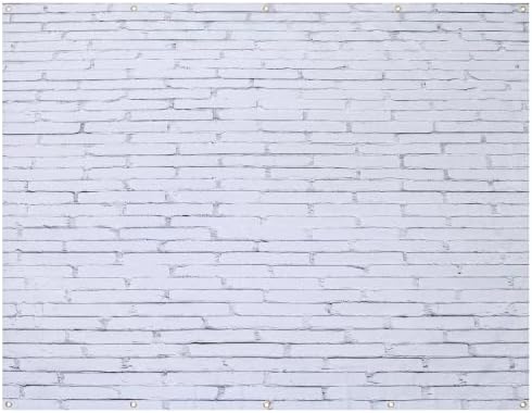 VitalCozy 15 x 10 ft White Brick Wall Backdrop Fabric Halloween Background by VitalCozy