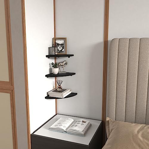 HORLIMER 6 Pack Floating Corner Shelf Wall Mount - Image 5