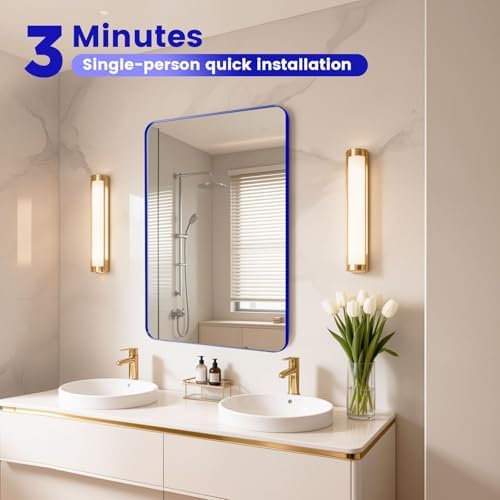 18" x 24" Blue Bathroom Mirrors - Image 4