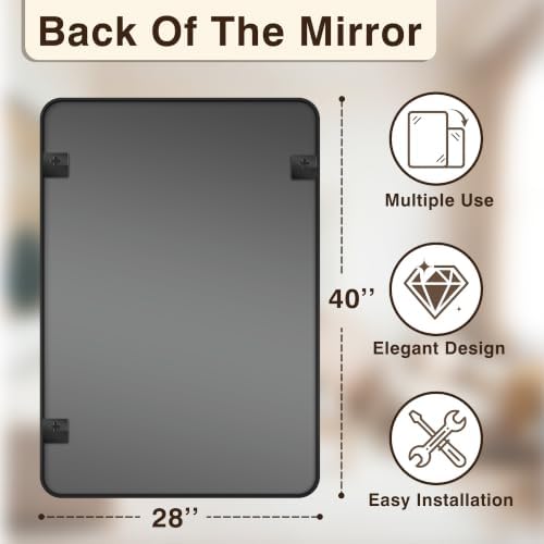 Vanity Bathroom Mirror, 40”x28” Black Bathroom Mirror - Image 2