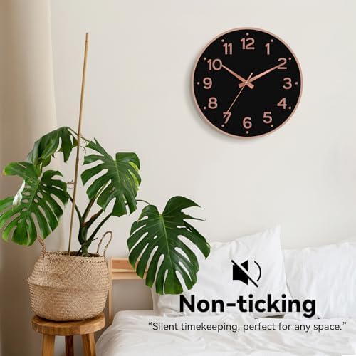 Roymnie 8 Inch Wall Clock, Battery Operated Silent Non Ticking Analog - Image 5