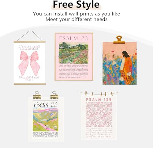 Msvenors Pink Christian Posters Wall Art Set of 9, Bible Verse Canvas Wall - Image 7