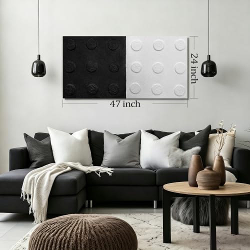 HUBOSKN Black And White Abstract Wall Art - Image 4