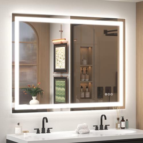 48x36 Inch LED Bathroom Mirror for Wall by CHARMOR