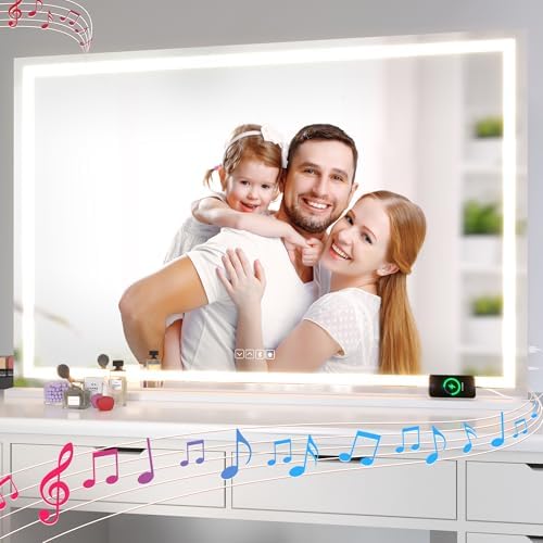 Hasipu Vanity Mirror with Lights and Bluetooth Speaker, Lighted Makeup Mirror - Image 5