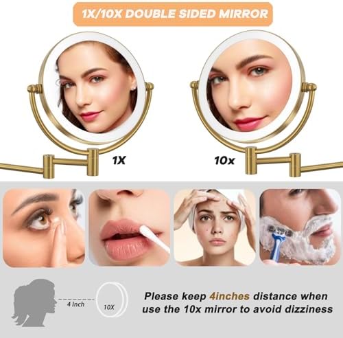 8" Magnifying Makeup Mirror Wall Mounted - Image 3