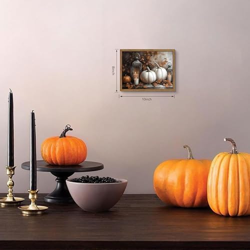 Framed Vintage Halloween Pumpkin Canvas Wall Art, Pumpkins - Image 4