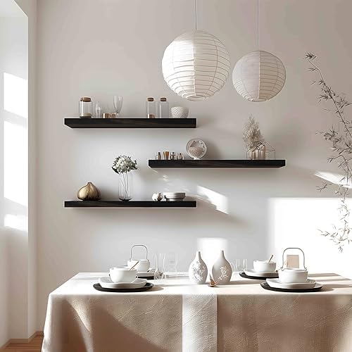 24 Inch Brown Wood Floating Shelves - Image 5