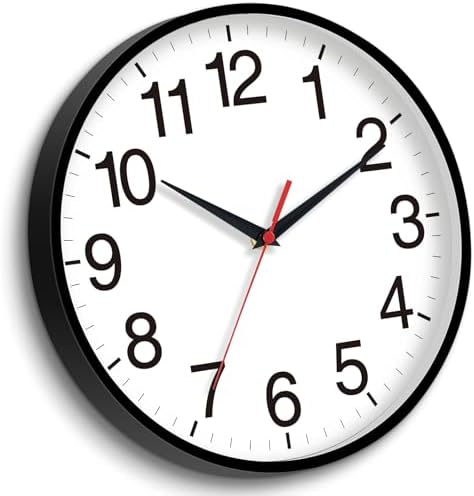 Rohioue Wall Clock Analog 16 Inch Black Battery Operated Silent Clock - Image 2