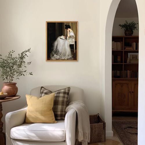 KBKBART Vintage Wall Art, Framed Canvas Art Mid-Century Lady Classical Women - Image 4