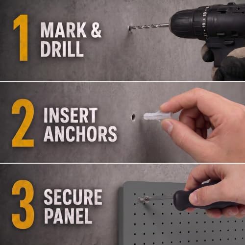 Pegboard Organizer Kit, 4 Pack 12 x 16 in Metal Panels - Image 7