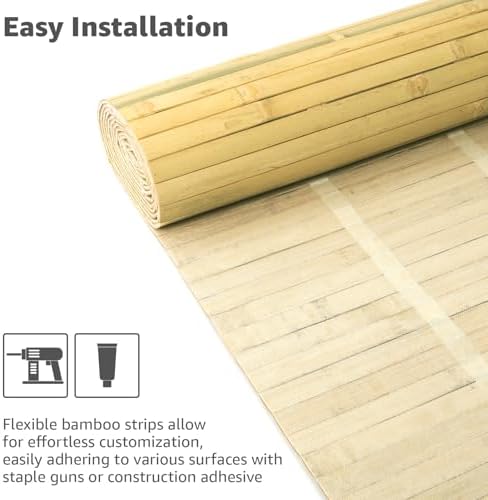 Art3d 12 x 96 in Pole Wrap Natural Bamboo Wall Panel - Image 6