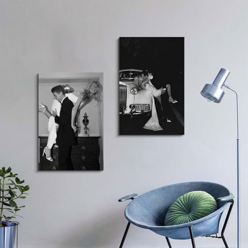 2pcs Fashion Vintage Wall arts Black and White Posters Prints Couple Canvas - Image 4