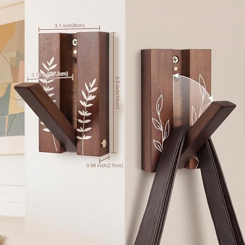 Rustic Folding Wall Hooks: Decorative Wood Hook 2Pack - Image 3
