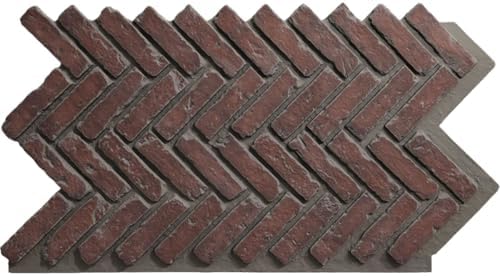 EverStone Herringbone Faux Brick Panel, 46 1/2"W x 25 1/4"H x 1"D, Stratus Color by EkenaMillwork