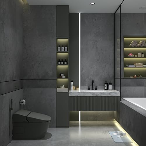 Dark Concrete Wallpaper Peel and Stick Gray Concrete Cement Contact Paper - Image 5