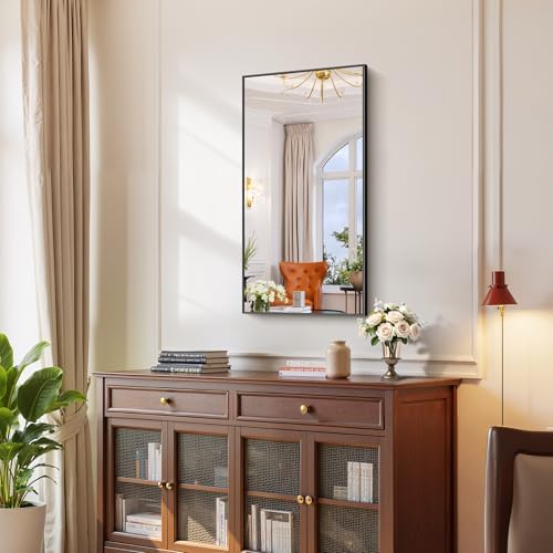 YIROMAN Bathroom Mirror 20"x40", Matte Black Bathroom Mirror - Image 5