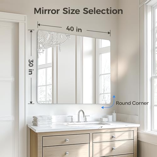 USHOWER Frameless Bathroom Mirror - Image 4