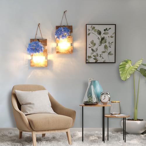 Rustic Wall Hanging Sconces Set of 2, Rustic Brown - Image 5