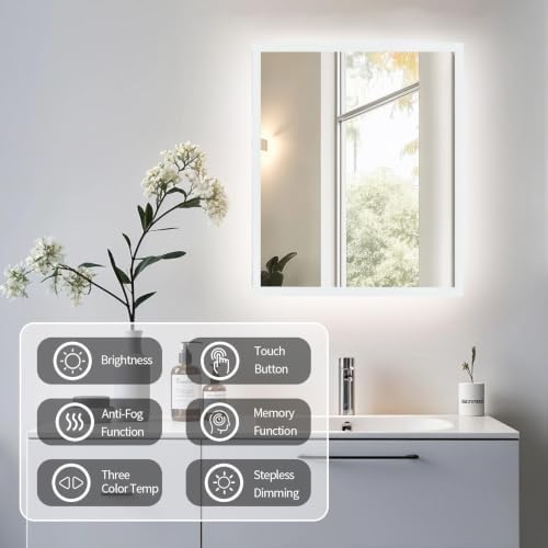 LUVODI Bathroom LED Mirror Backlit: Rectangular Vanity Mirror 20x24 inches - Image 4
